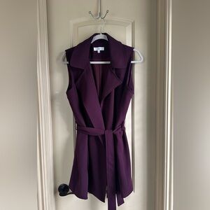 Women’s Ovi Sleeveless Vest with Belt; Dark Purple/Plum; Size L